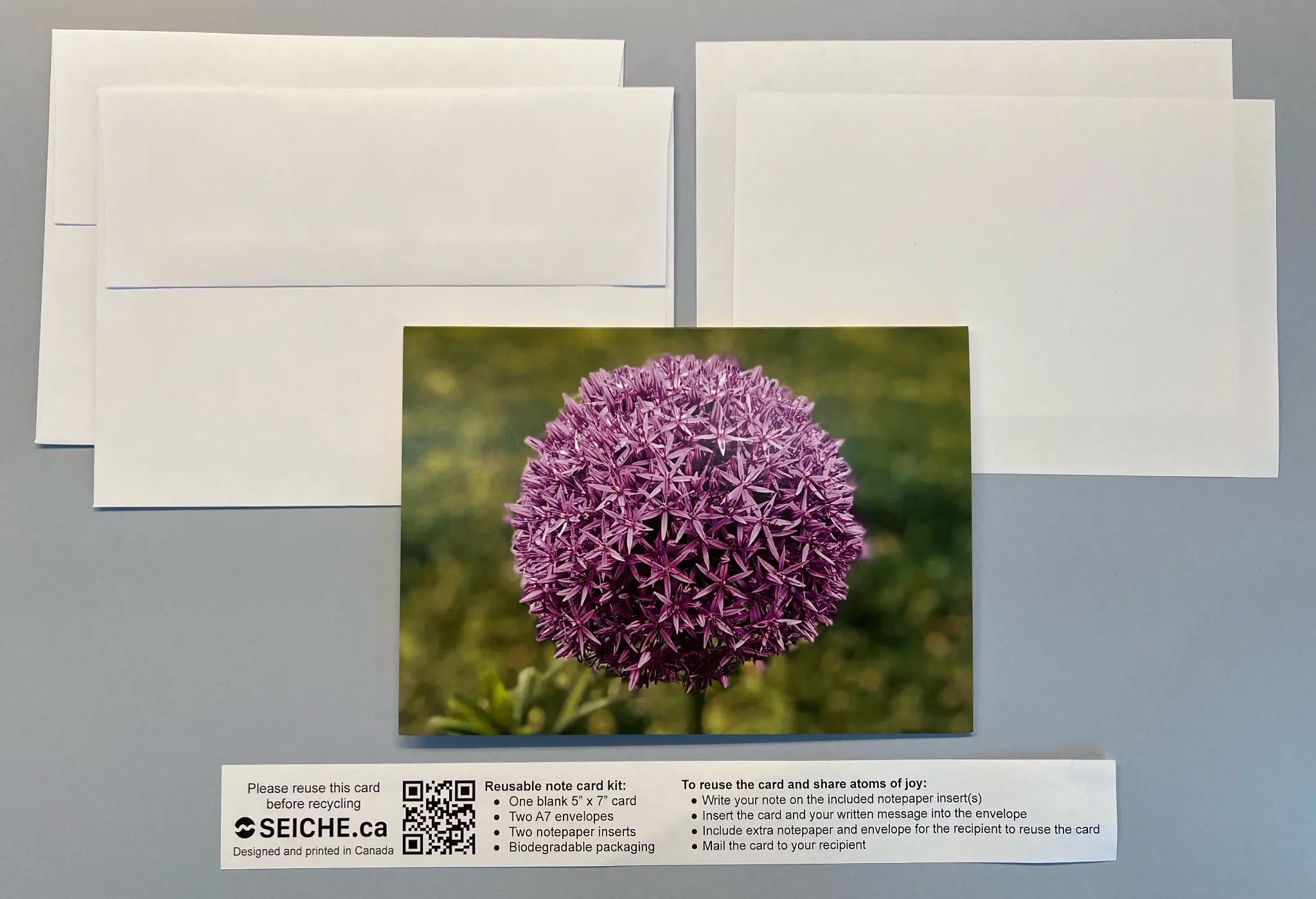 Contents of note card kit